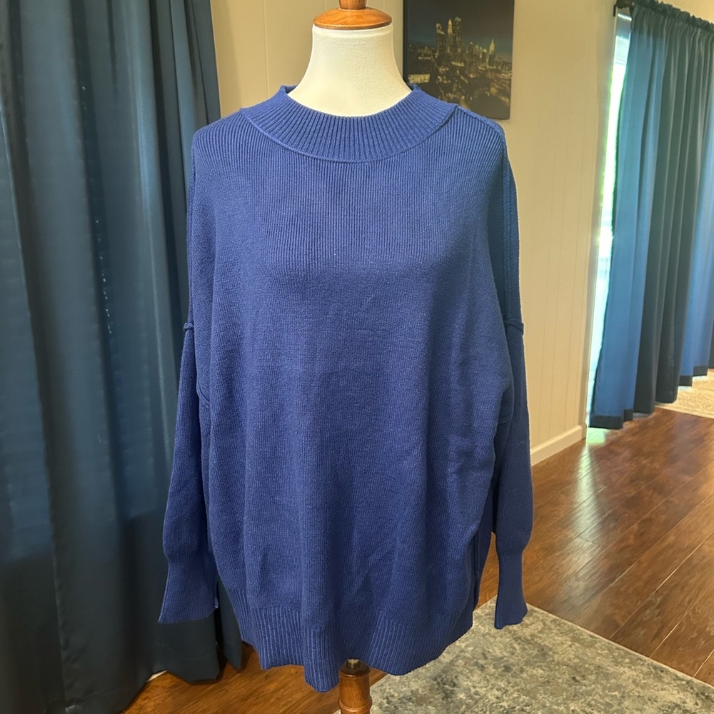 NWOT Blue High Neck Sweater